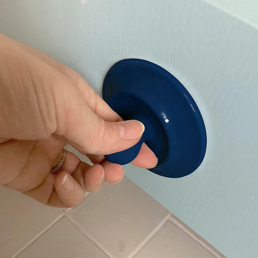   Bouton de tiroir en faïence émaillée main – design onde – atelier Cerâme Côte d'Azur