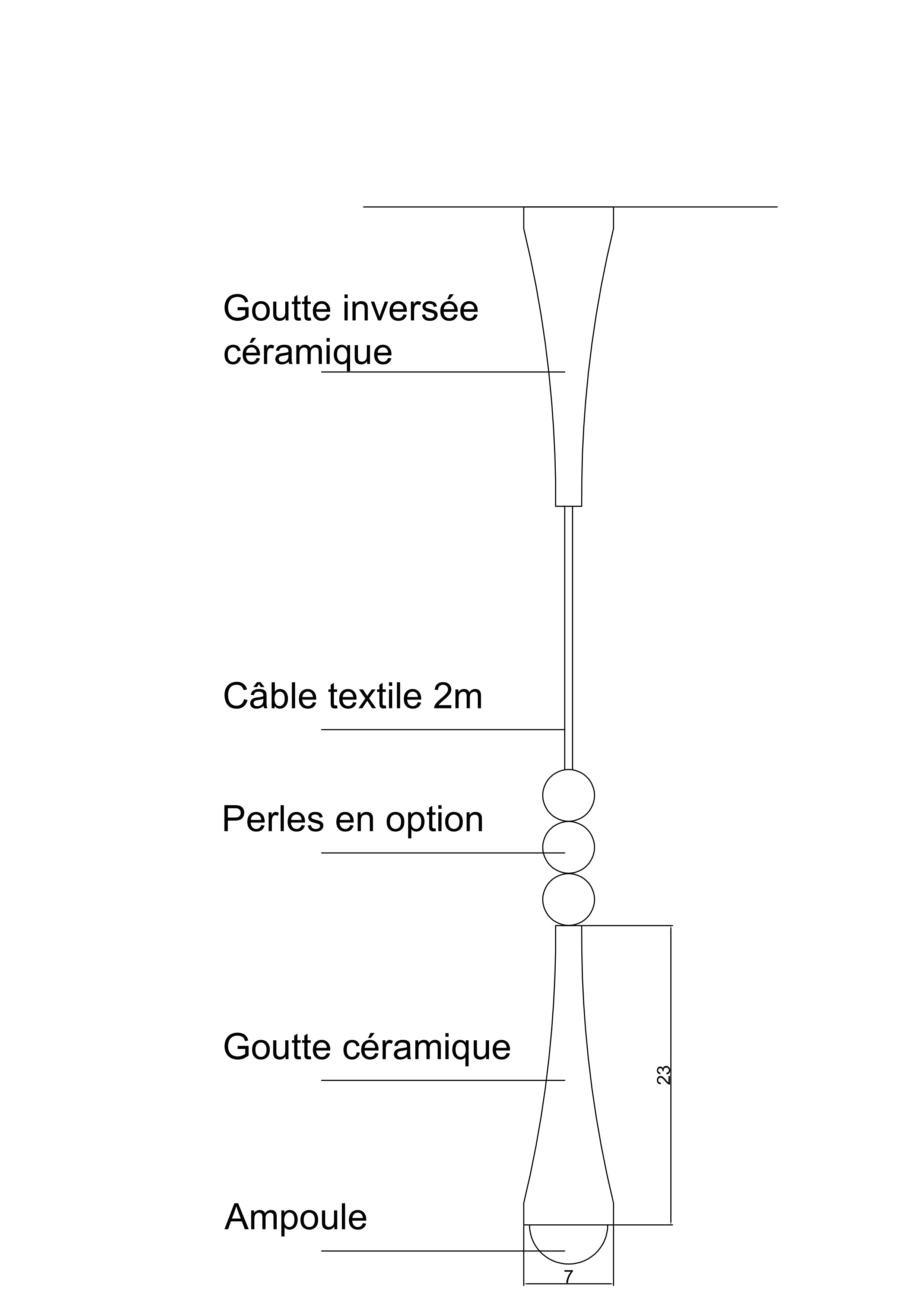 Suspension en céramique Brennan – Luminaire artisanal Cerâme