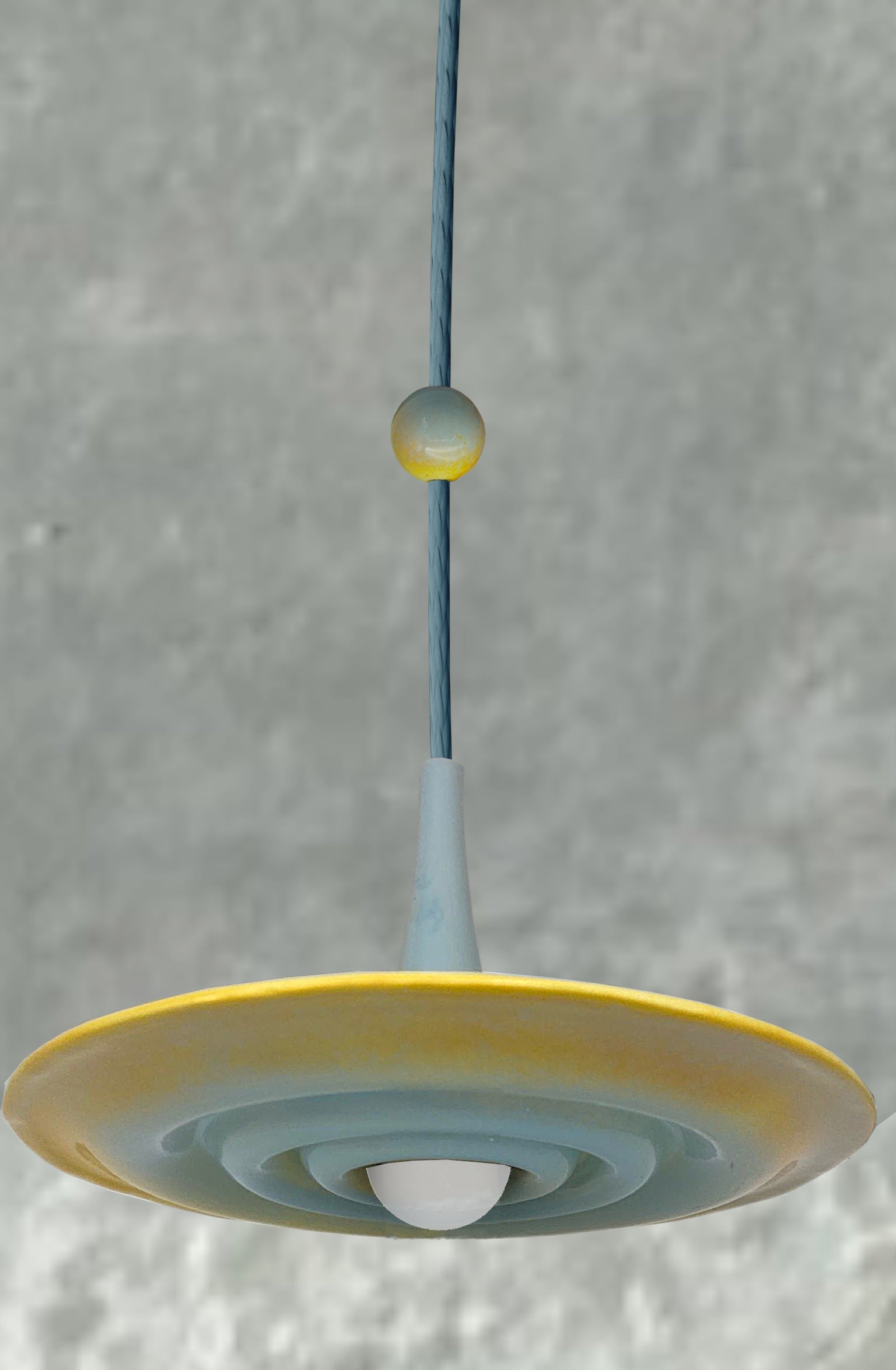 Suspension céramique artisanale Ondine – coupole 30cm – faïence émaillée – Cerâme Côte d'Azur