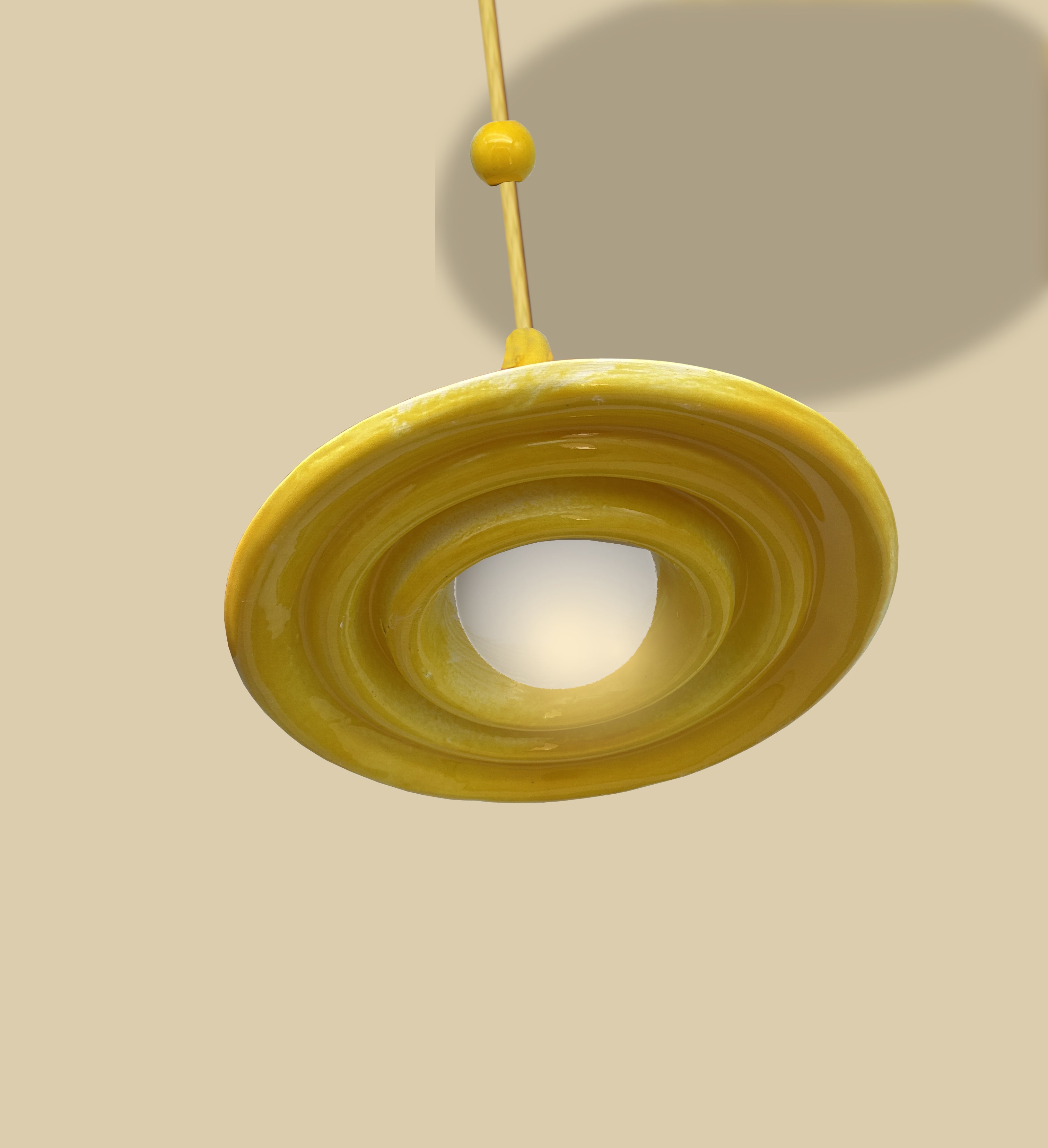 Petite suspension luminaire Ondine Jaune Soleil