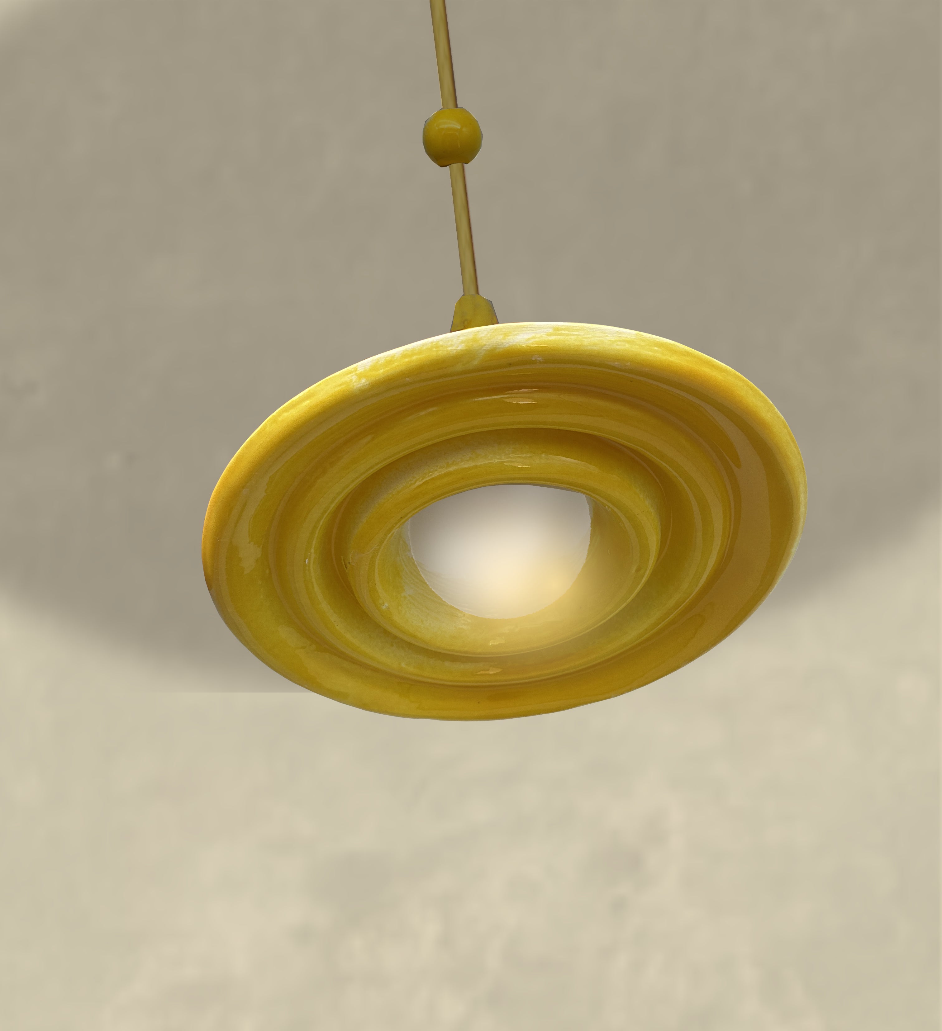 Luminaire céramique Ondine Jaune Soleil – 280€ – Cerâme Grasse